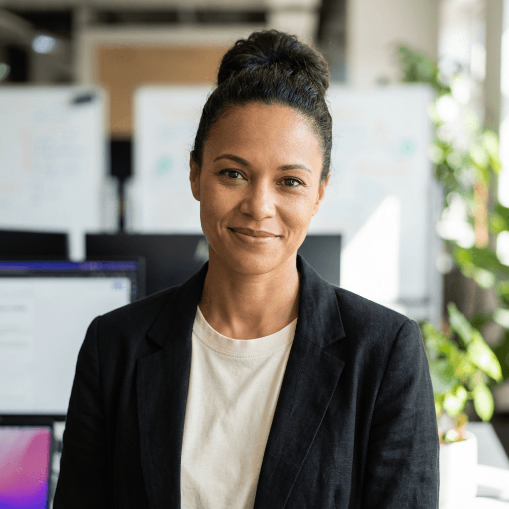 Portrait einer freiberuflichen IT-Beraterin im Büro